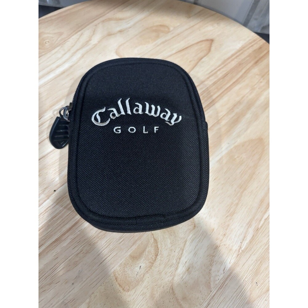 Callaway Golf Rangefinder Case Soft Pouch 6x4x2 Ball Tee Black Zip Around Bag